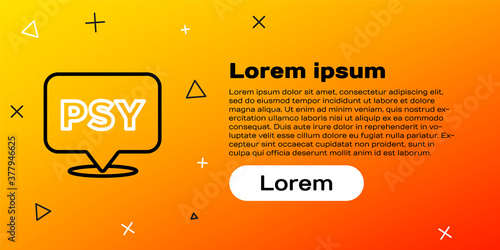 Line Psychology icon isolated on yellow background. Psi symbol. Mental health concept, psychoanalysis analysis and psychotherapy. Colorful outline concept. Vector.