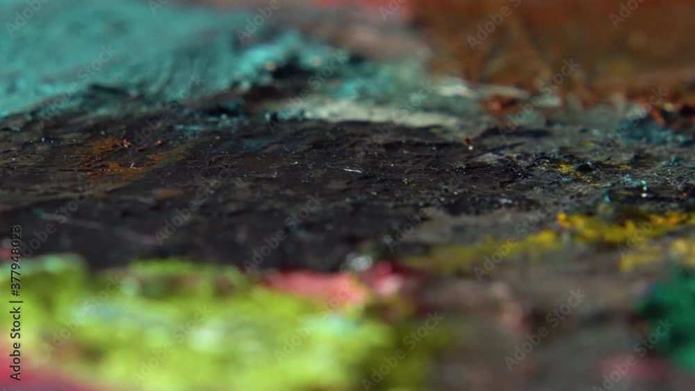 Paint patterns on an old oil paint palette Paint patterns on an old oil paint palette