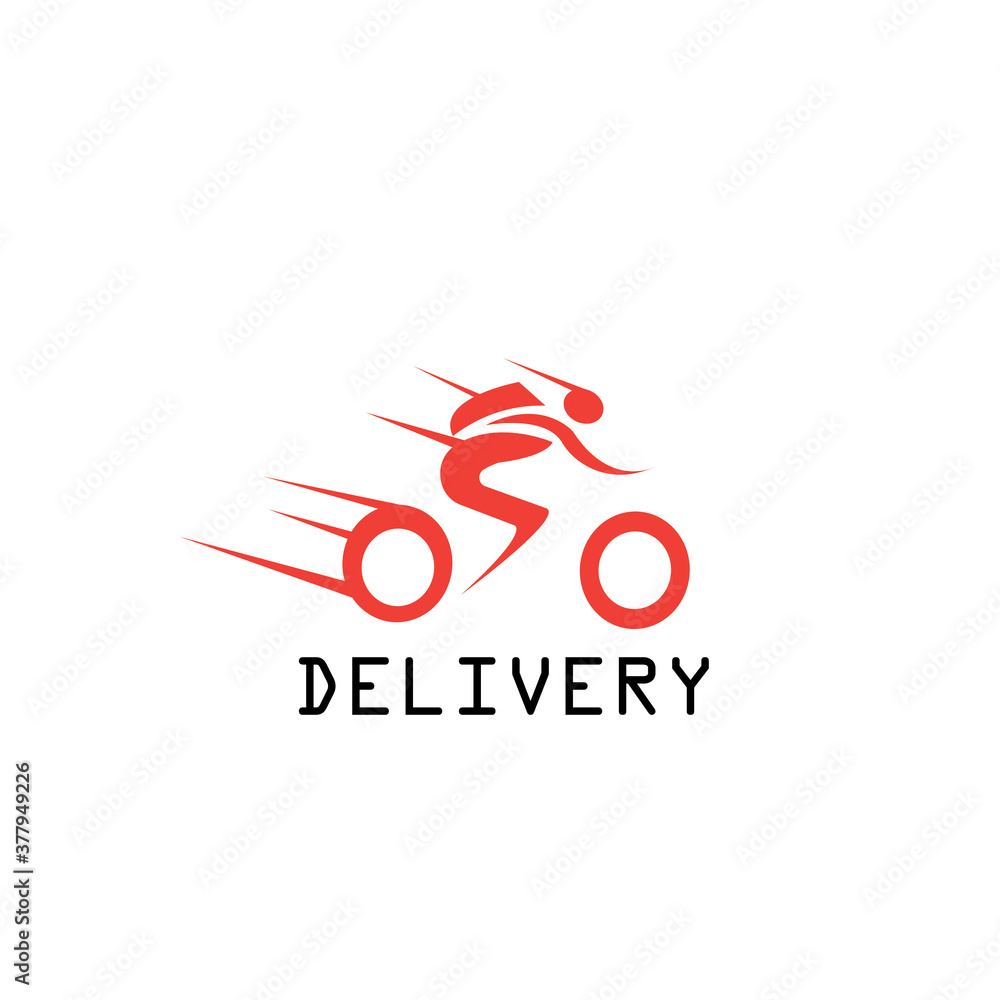 bicycle delivery logo illustration, people with color design vector template bicycle delivery logo illustration, people with color design vector template