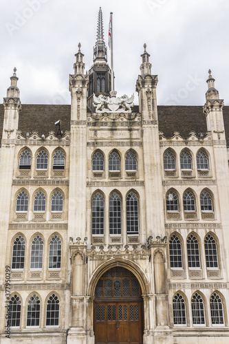 Guildhall (1440) - building in Moorgate area of City of London. Guildhall used as a town hall for several hundred years. London, UK.  © dbrnjhrj