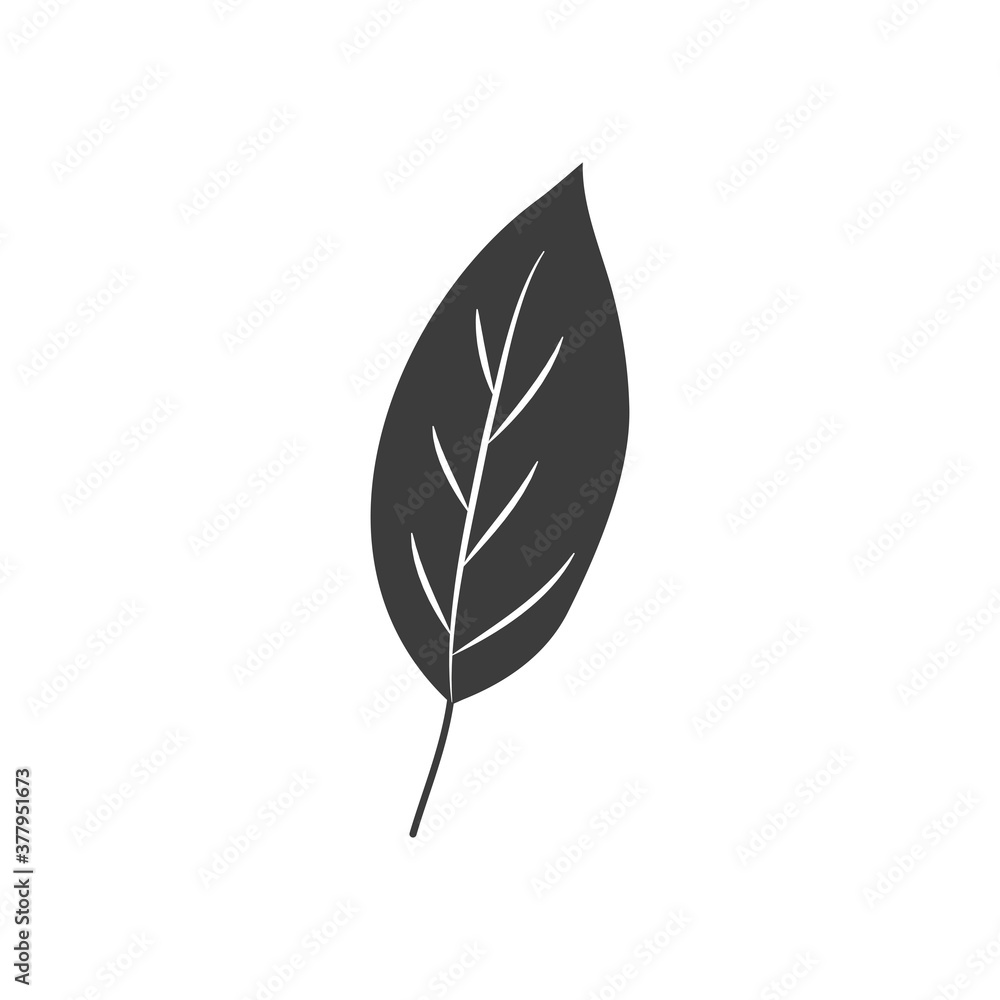 autumn leaf icon, silhouette style autumn leaf icon, silhouette style
