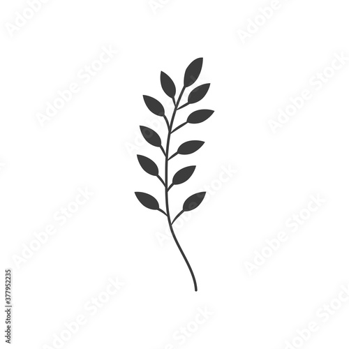 rowan leaf icon, silhouette style