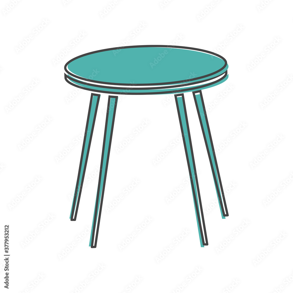 Vector image icon stool. Chair icon on cartoon style on white isolated background. Vector image icon stool. Chair icon on cartoon style on white isolated background.