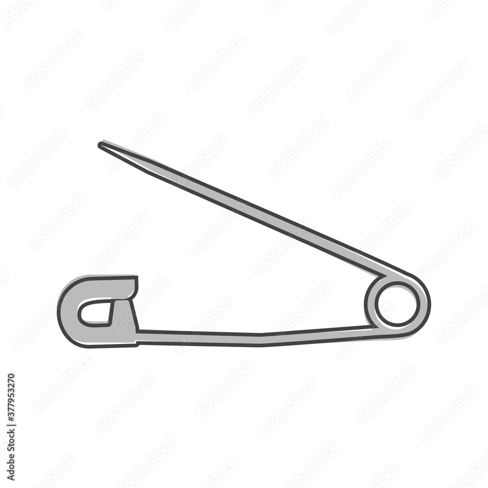Vector icon image safety pin cartoon style on white isolated background. Vector icon image safety pin cartoon style on white isolated background.