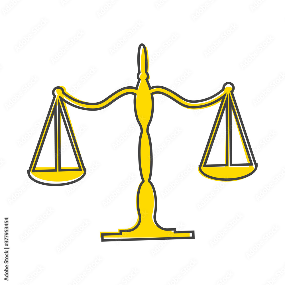Balance scale vector icon cartoon style on white isolated background. Layers grouped for easy editing illustration. For your design. Balance scale vector icon cartoon style on white isolated background. Layers grouped for easy editing illustration. For your design.