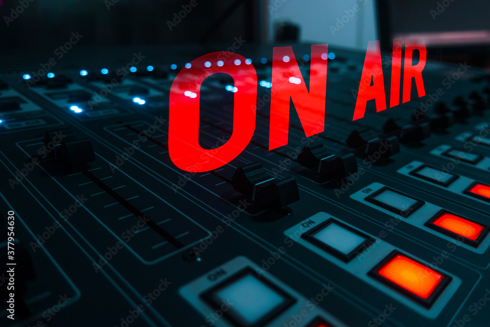 Design element: sound mixer and on air sign Design element: sound mixer and on air sign