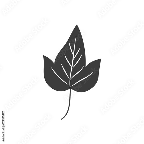 sycamore leaf icon, silhouette style
