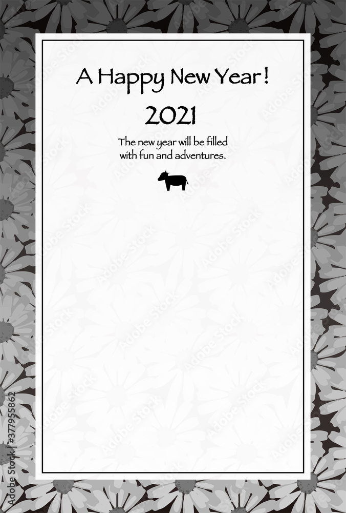 2021年/年賀状/牛/丑年 2021年/年賀状/牛/丑年