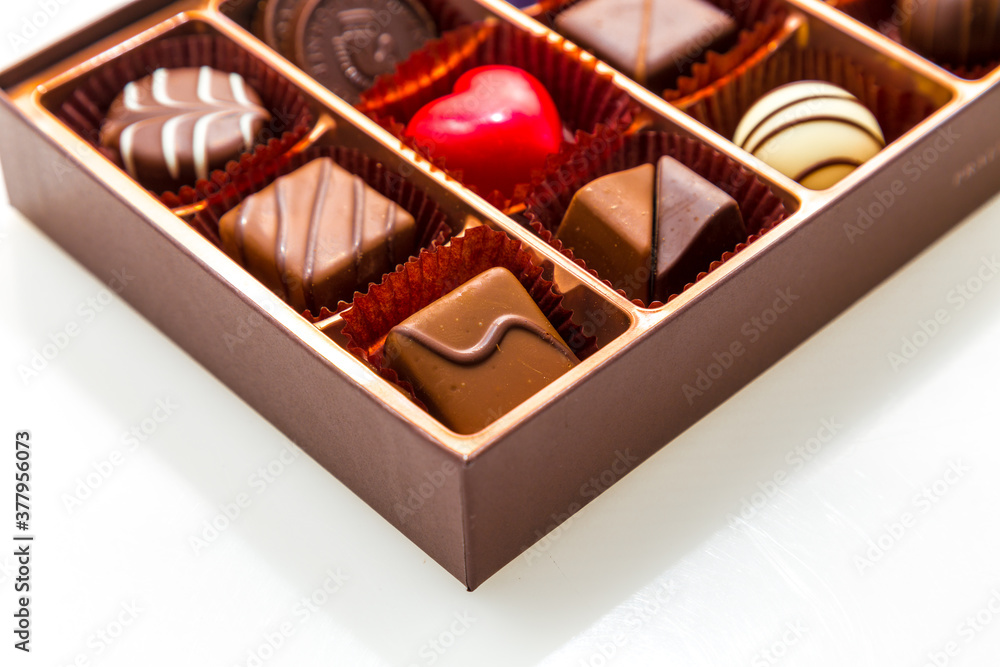 Brown Box of Chocolate with Assorted Chocolates Brown Box of Chocolate with Assorted Chocolates