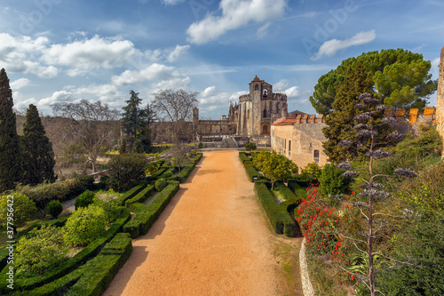 Beautiful view of Monastery Convent of Christ in Tomar, Portugal