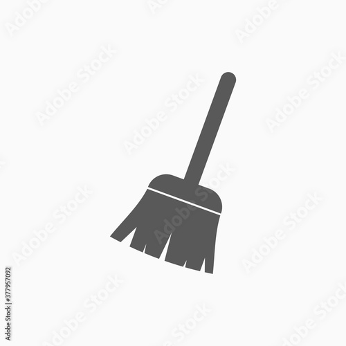 broom icon, swab vector, besom illustration