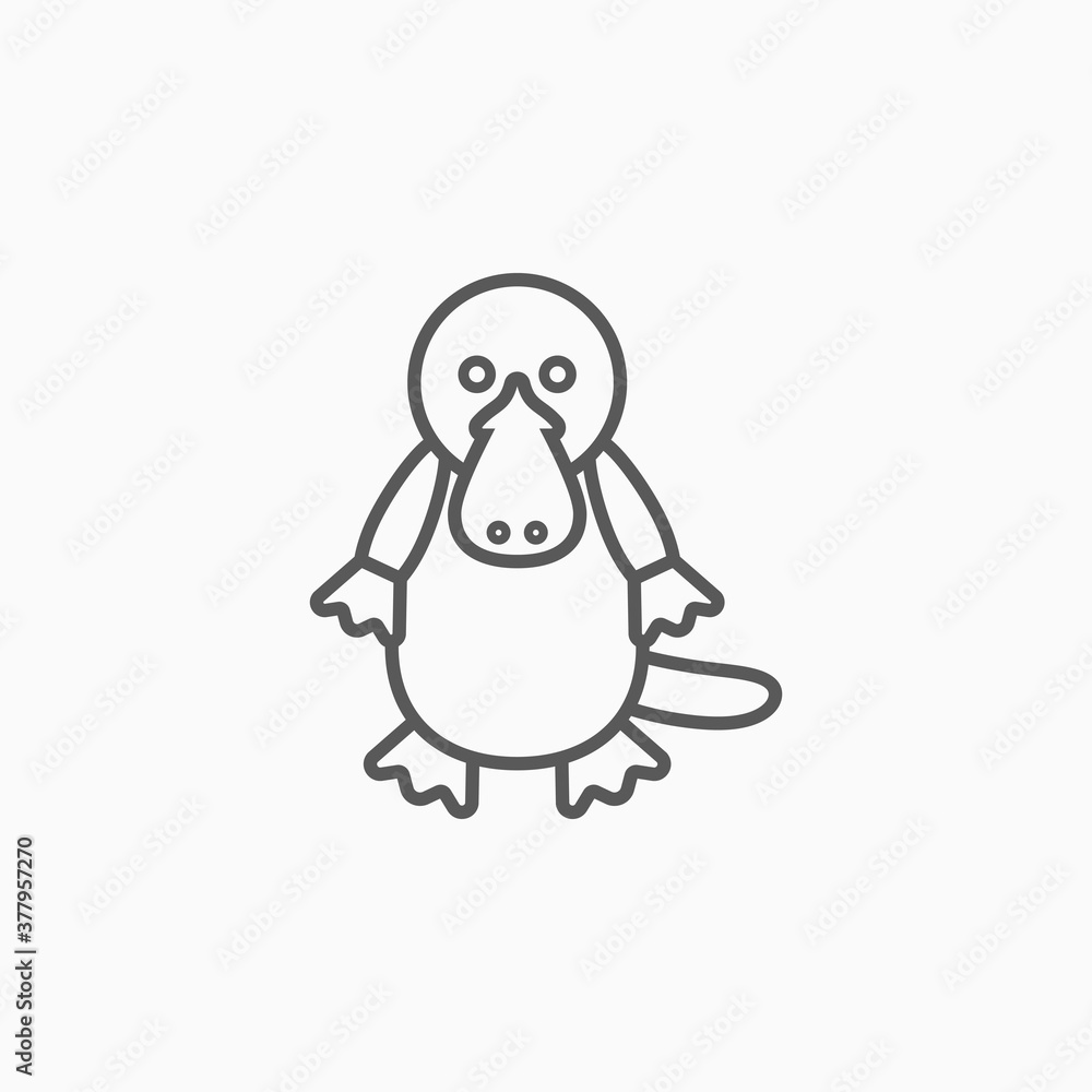 platypus icon, duckbill vector, animal illustration platypus icon, duckbill vector, animal illustration