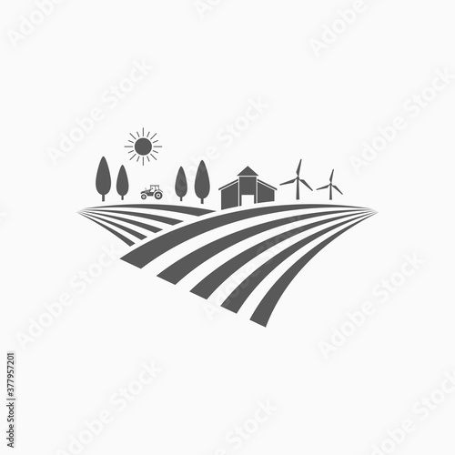 farm field icon, field vector, lea illustration