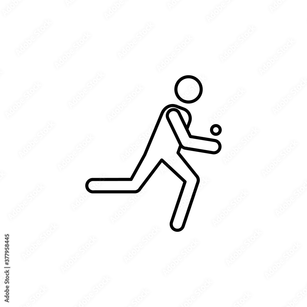 cricket, player line icon. Signs and symbols can be used for web, logo, mobile app, UI, UX cricket, player line icon. Signs and symbols can be used for web, logo, mobile app, UI, UX