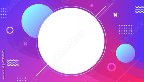 Colorful gradient dynamic memphis style background. Abstract creative wallpaper. Template for advertising or banner with copy space for text. Modern trendy art vector graphic design illustration.