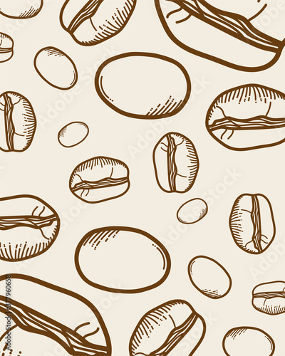 coffee black and white beans background vector design