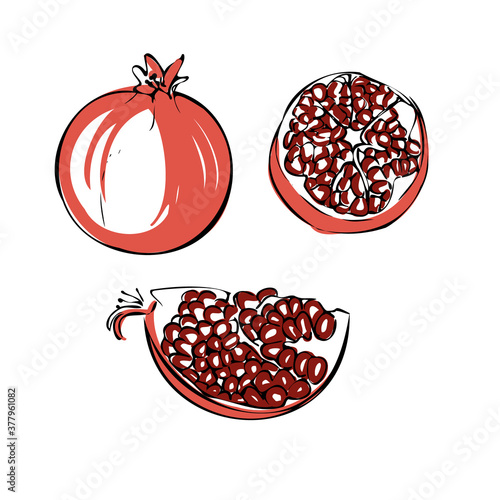 Vector illustration of a colored garnet on a white isolated background. Shop sketch, banner, menu, and logo. EPS 10