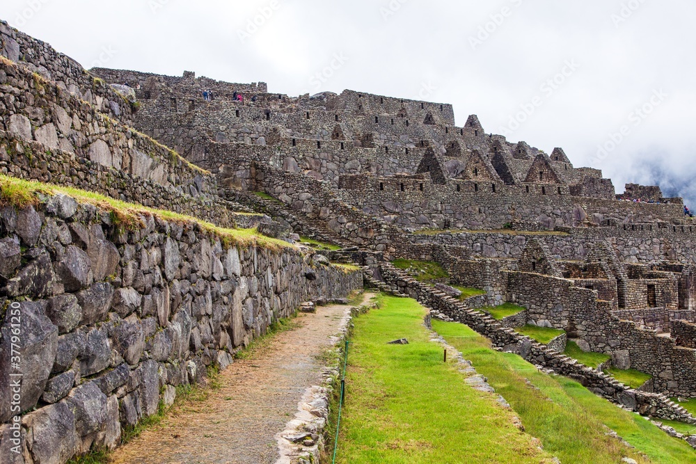 Machu Picchu, panoramic view of peruvian incan town Machu Picchu, panoramic view of peruvian incan town
