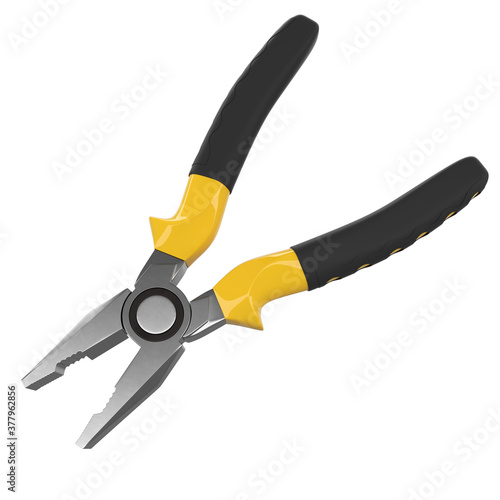 Yellow hand tool pliers for repair and installation