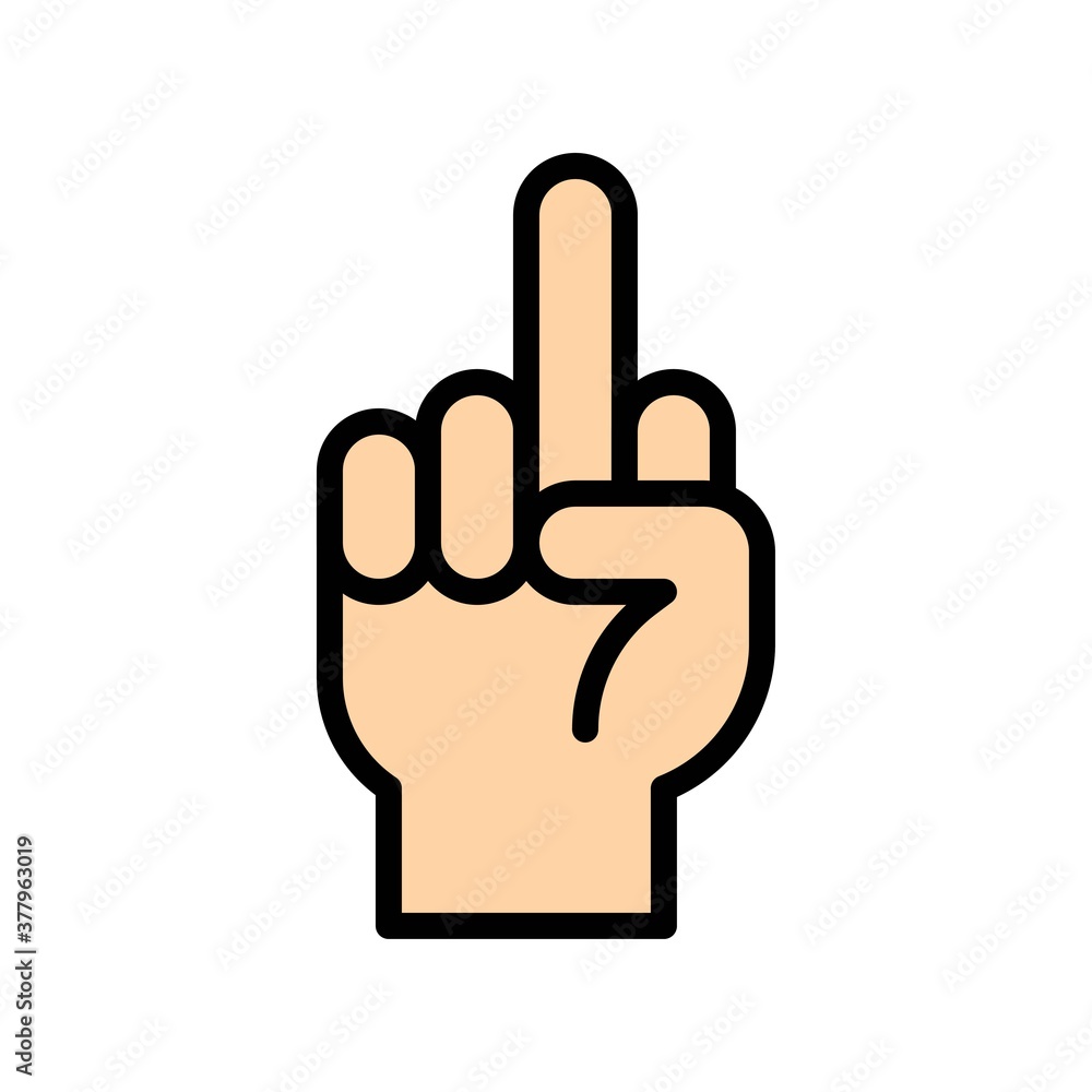 protest related slang hand finger with boy hand vector with editable stroke protest related slang hand finger with boy hand vector with editable stroke