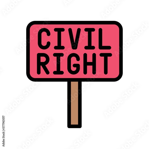 protest related written text on hand hold board vector with editable stroke