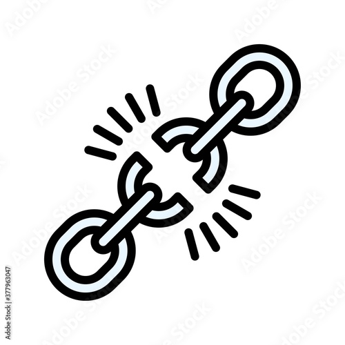 Obraz na płótnie protest related broken metal chain vector with editable stroke w salonie