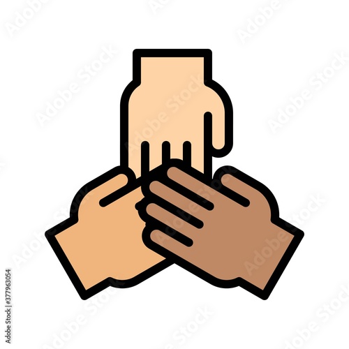 protest related united hands of public vector with editable stroke
