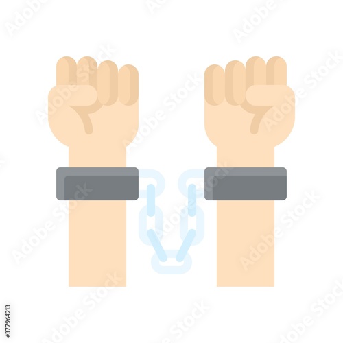 protest related police handcuffs on Criminal hands vector in flat style,