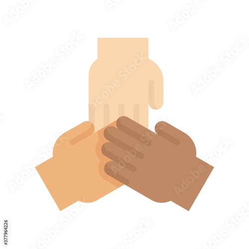 protest related united hands of public vector in flat style,