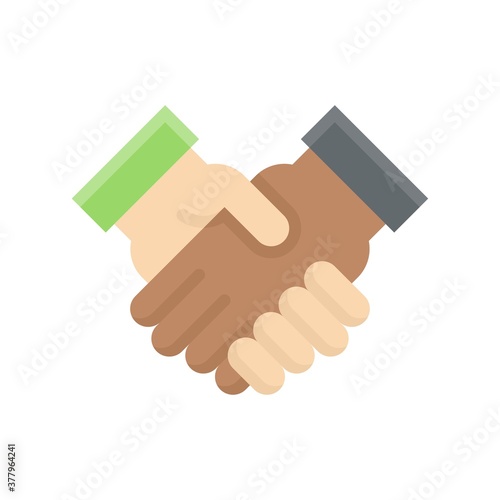 protest related hand shake with cuff vector in flat style,