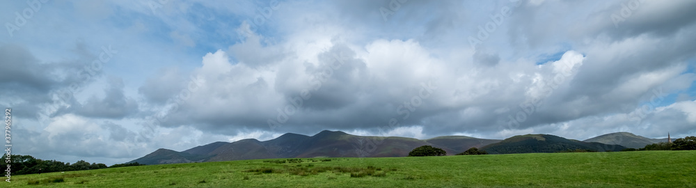Obraz premium View of Hills and Mountains around Keswick, Cumbria, September 2020