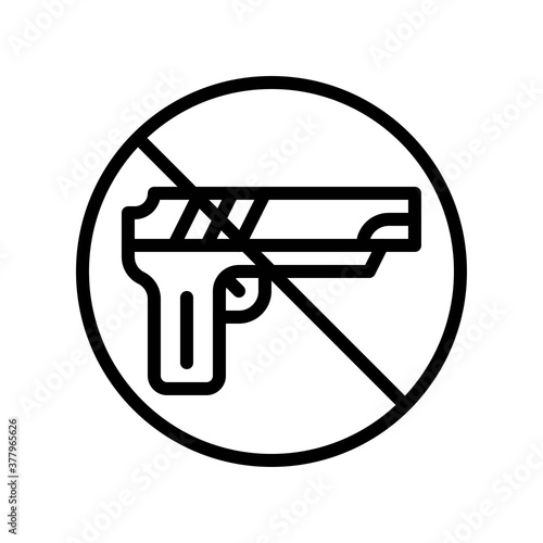 protest related pistol with restriction sign vector in lineal style,