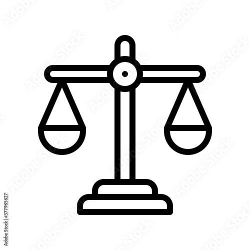 protest related justice or judge weight scale with stand vector in lineal style,