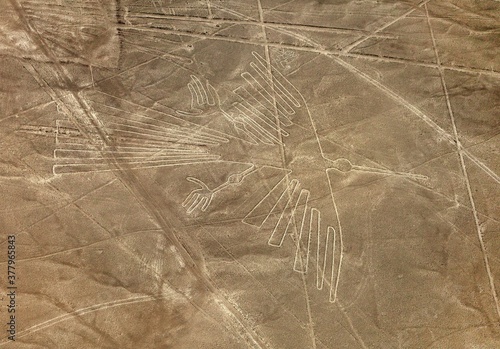 Condor geoglyph, Nazca mysterious lines and geoglyphs photo
