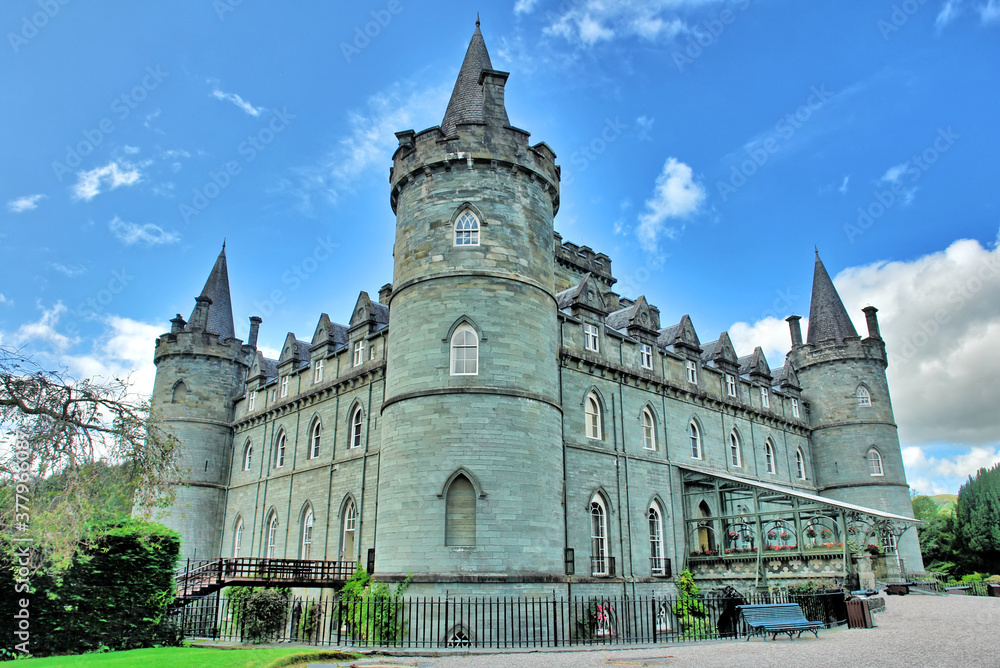Obraz premium Inveraray Castle - a country house near Inveraray in the county of Argyll, in western Scotland.