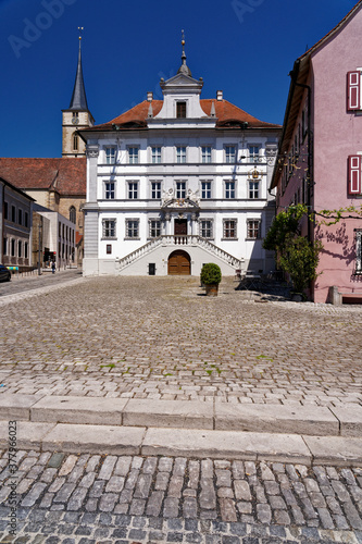 Historisches Rathaus in Iphofen, Landkreis Kitzingen, Unterfranken, Bayern, Deutschland