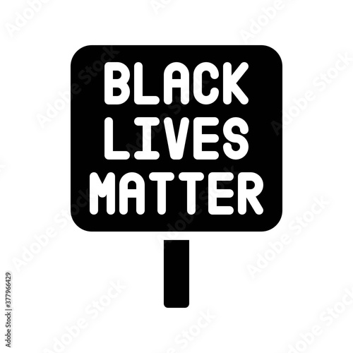 protest related written text in public hand hold board vector in solid design,