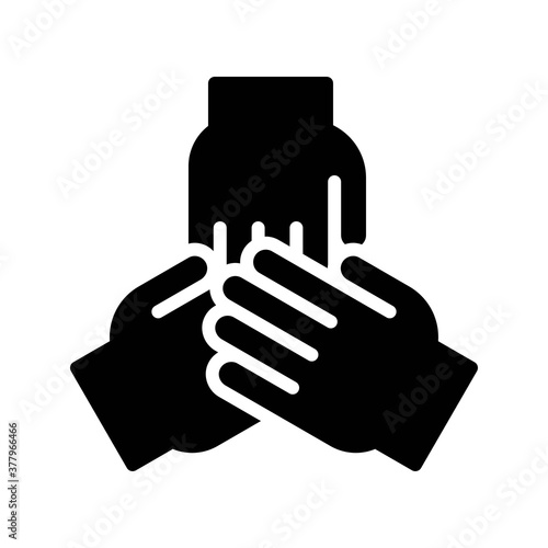 protest related united hands of public vector in solid design,