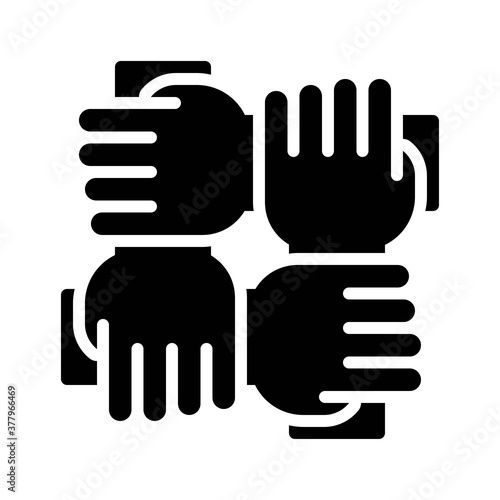 protest related united hands of public vector in solid design,