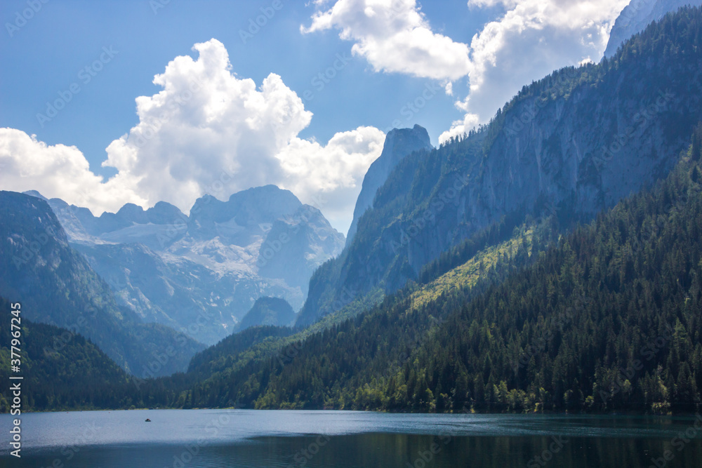 sunny day on Lake Voredere Gosausee in the Austrian Alps sunny day on Lake Voredere Gosausee in the Austrian Alps