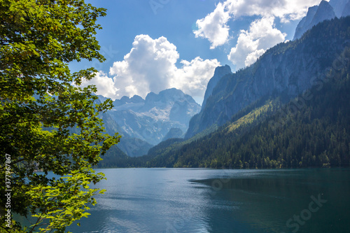 sunny day on Lake Voredere Gosausee in the Austrian Alps © tmag