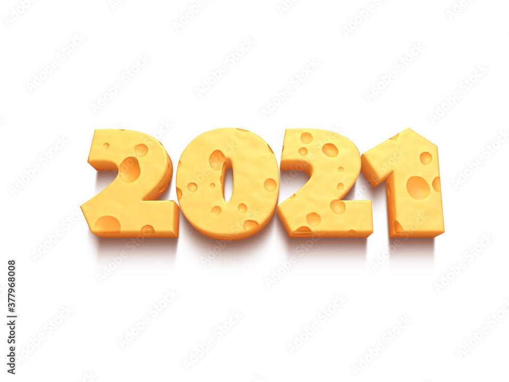 2021 cheese bold letters 3d-illustration isolated 2021 cheese bold letters 3d-illustration isolated