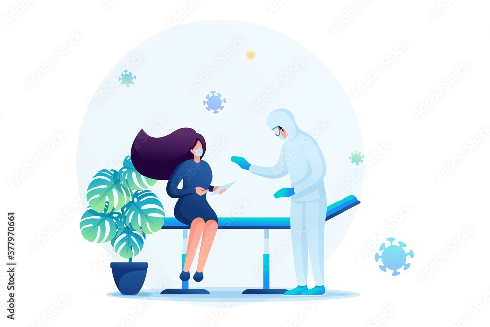 Medical examination of a patient infected with a viral infection.Flat 2D. Vector illustration web design