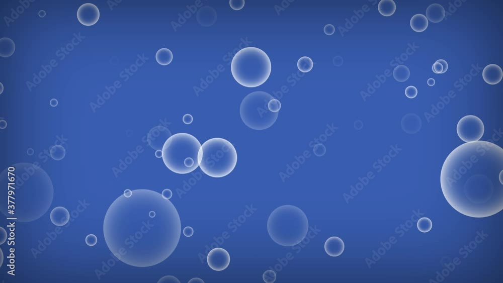 Blue bubbles falling down on blue background. Abstract sphere shape bubbles background motion animation Blue bubbles falling down on blue background. Abstract sphere shape bubbles background motion animation