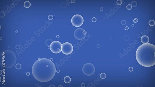 Wallpaper Mural Blue bubbles falling down on blue background. Abstract sphere shape bubbles background motion animation Torontodigital.ca