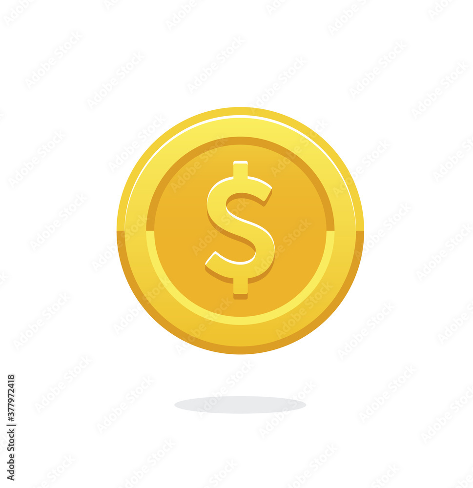Coin icon. Money symbol. Vector illustration isolated on white background. Money vector icon. Dollar symbol. Golden coin. American dollar. Dollar coin. Game coin. Coin icon. Money symbol. Vector illustration isolated on white background. Money vector icon. Dollar symbol. Golden coin. American dollar. Dollar coin. Game coin.