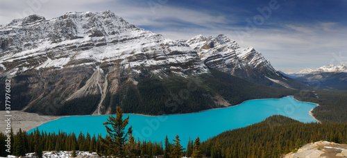 Panorama of Caldron Peak and Mount Patterson at Peyto Lake Icefields Parkway photo