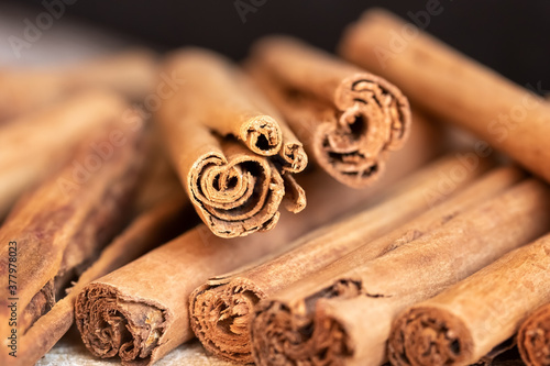 Close up of Ceylon cinnamon sticks