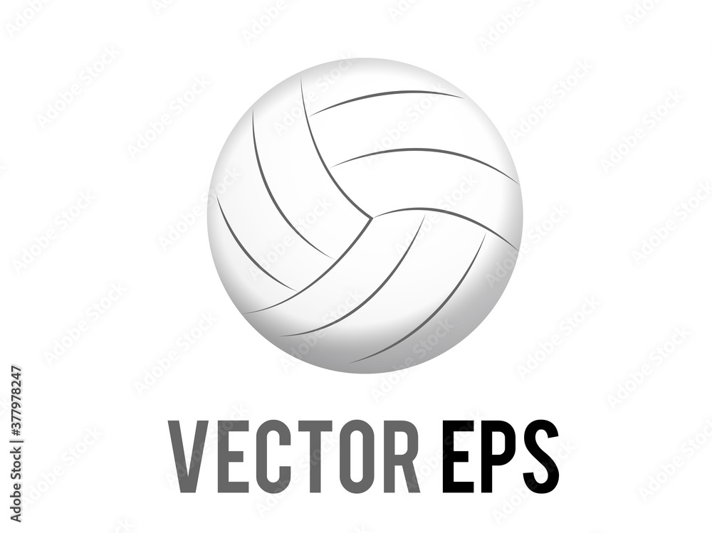 Vector round, white ball for volleyball sport game emoji icon