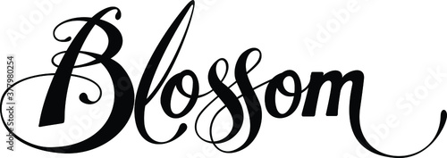 Blossom - custom calligraphy text